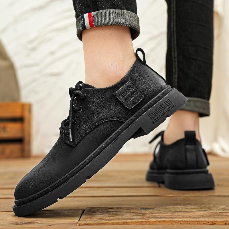 Повседневная мужская кожаная обувь Модный британский дизайн Повседневная офисная обувь для отдыха на природе Модная мужская обувь для прогулок по улице для взрослых