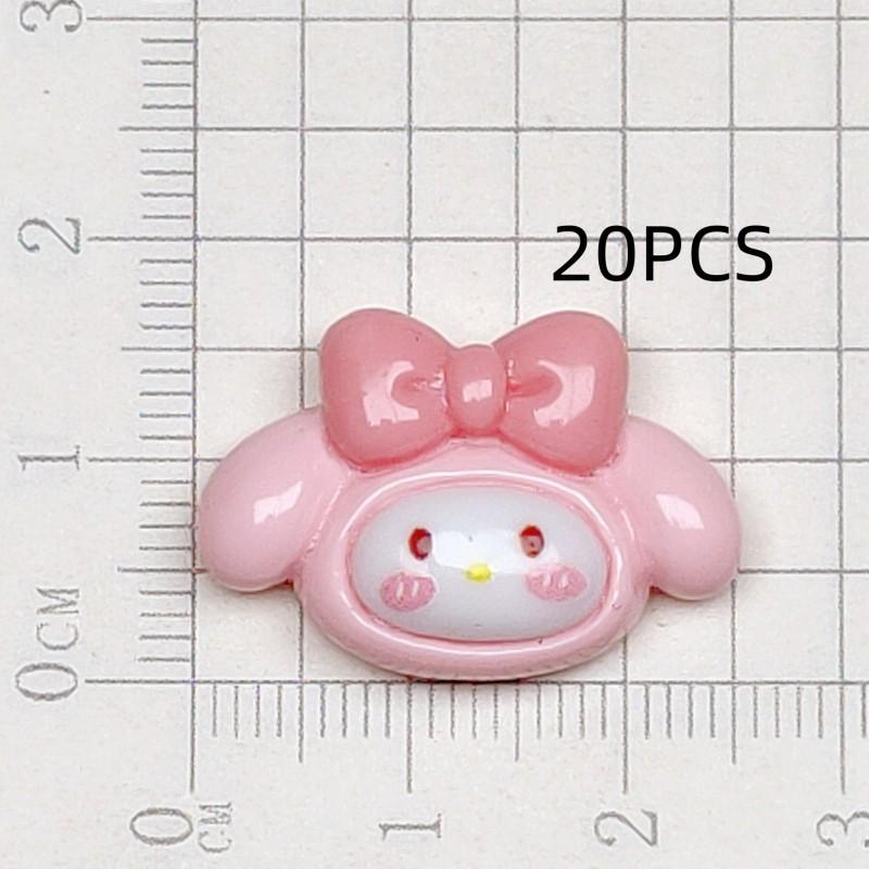 20PCS Glossy cartoon resin stickers DIY mobile phone case hair accessory materials cream glue drip glue accessories