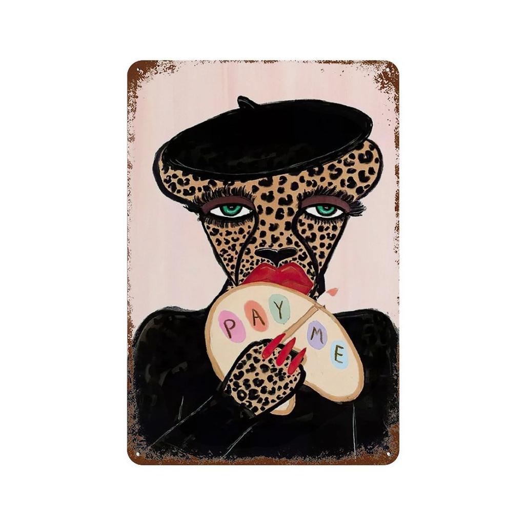 Винтажные металлические плакаты знаки абстрактный Древний Египет змея леопард плакаты красочное животное настенное искусство декор для гостиной домашнего бара