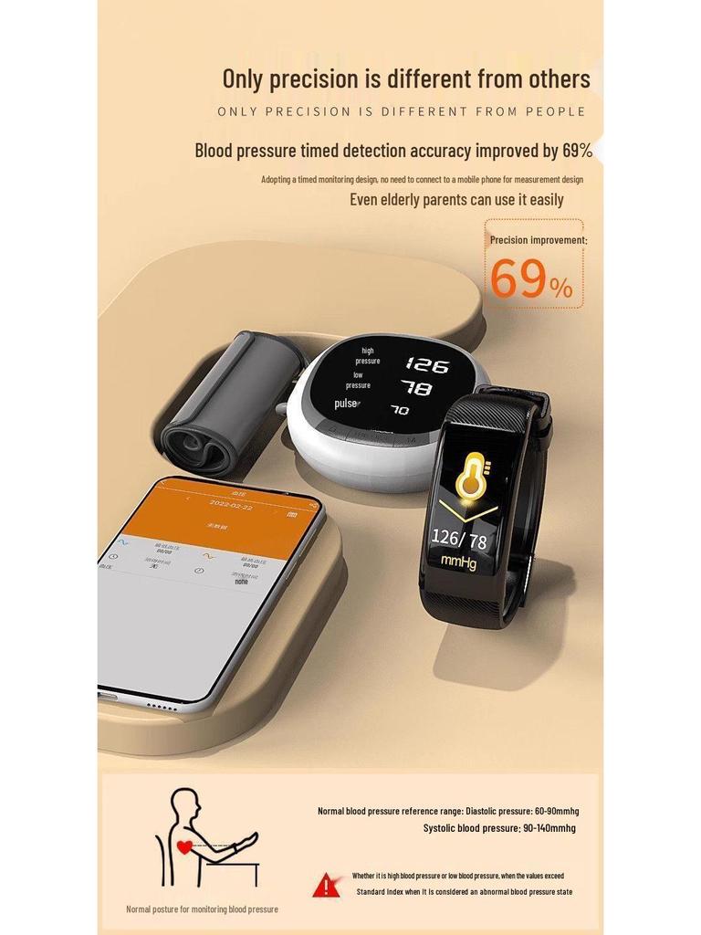 Huaqiangbei Smartwatch: Black Tech Bluetooth Sports Bracelet with Color Screen & Heart Rate Monitor for Students, Men & Women