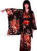 Japanese Hell Girl Long Floral Black [Lady Lazy] Clothes, Cosplay, Yukata, Pattern, Furisode, (S)