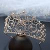 1pc Fashion Celestial Sparkly Hair Crown Stars Crystals Intricate Circular Filigree Design Perfect Bridal Looks Royal Elegance