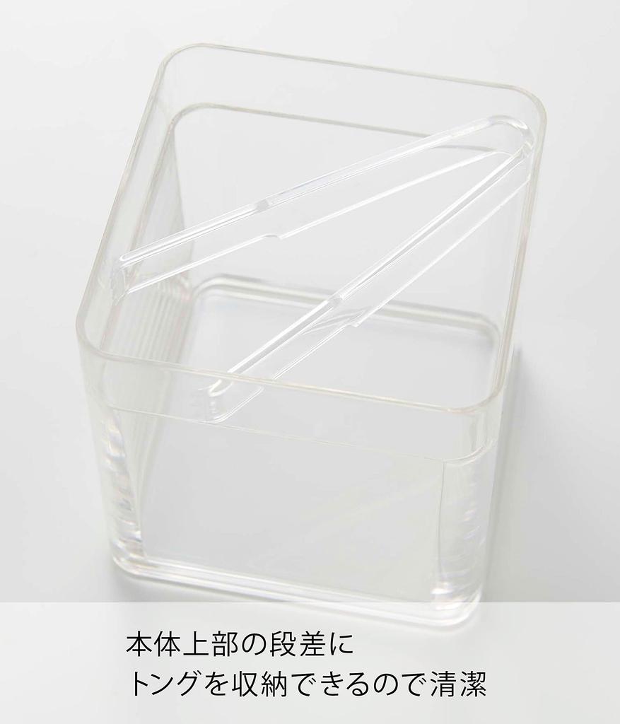 Герметичный контейнер для хранения Yamazaki Jitsugyo 5467 с щипцами и квадратным клапаном для контейнера для приправ и водорослей, белый, прибл.. Ш9.2XГ9.2XВ10.2см