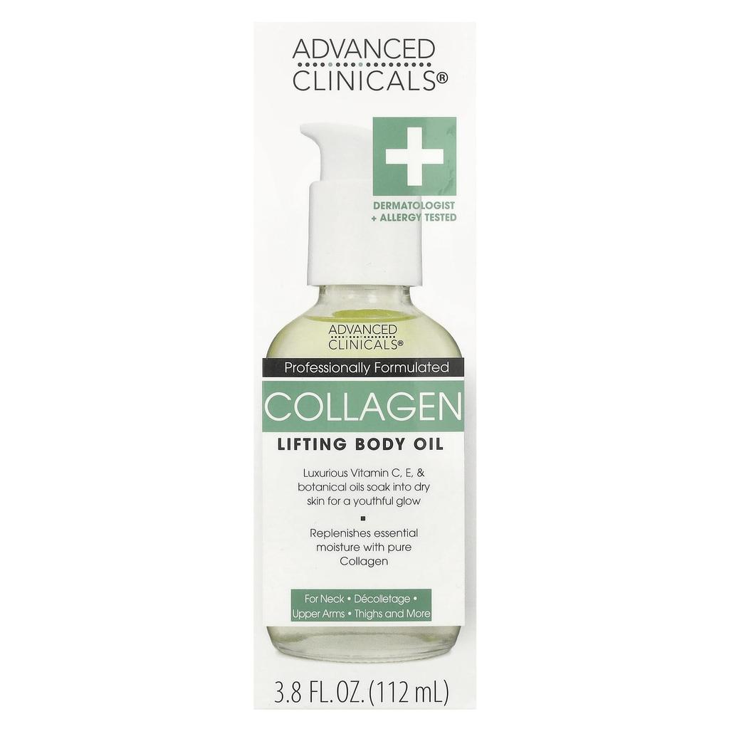 Advanced Clinicals, Коллаген, Лифтинговое масло для тела, 3,8 жидких унций (112 мл)