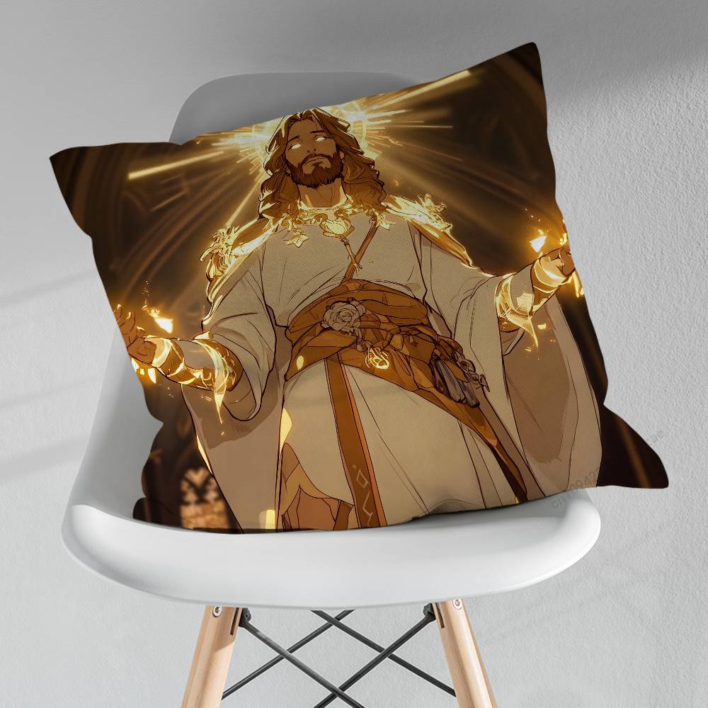 Bible Jesus Belief Various Sizes Square Pillow Case For Car Home Bedchamber Decor Birthday Gift