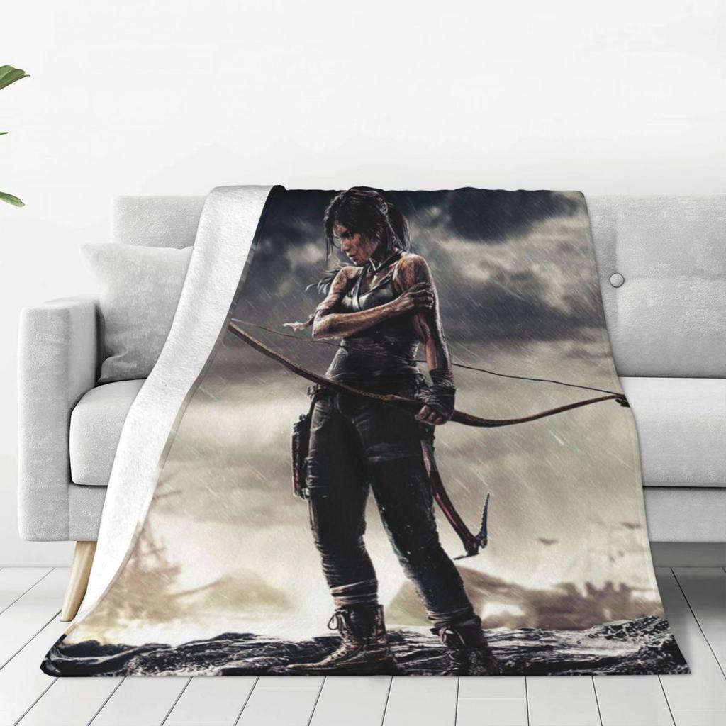 Tomb Raider Джона Майява Плюшевые одеяла видеоигра мультфильм Винтажные пледы для дома отеля дивана 150*125см Плюшевое тонкое одеяло