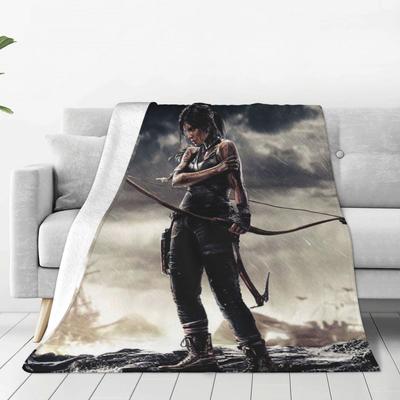 Tomb Raider Джона Майява Плюшевые одеяла видеоигра мультфильм Винтажные пледы для дома отеля дивана 150*125см Плюшевое тонкое одеяло