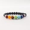 7 Chakra Bracelet, Lava Stone Bracelet, Healing Crystal Bracelet, Yoga Meditation Bracelet, Reiki Energy Bracelet DB-1