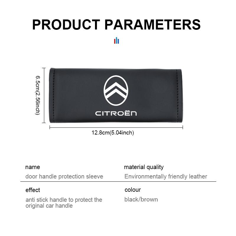 2pcs Car Door Handle Leather Cover Protective Case Accessories For Citroen C4 C3 C5 C1 C2 C6 C4L DS3 DS4 Berlingo Picasso Jumper