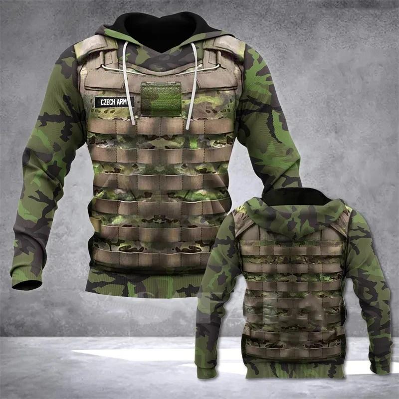 Мужская толстовка с капюшоном 3D-принт Fore Camouflage Hoodis для мужчин Повседневная солдатская форма Оверсайз Толстовки Повседневные уличные свитера Топы