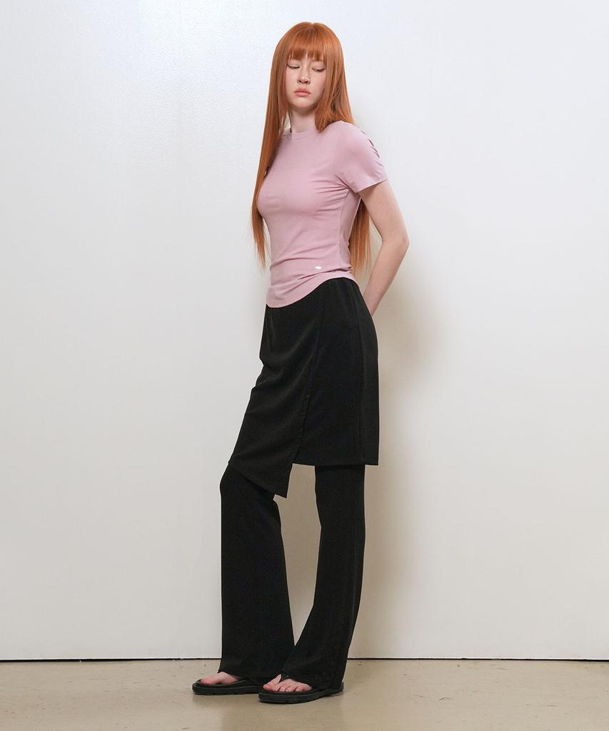 GENERALIDEA Acetate Round Neck T-Shirt [Pink] / Gf2Lts509
