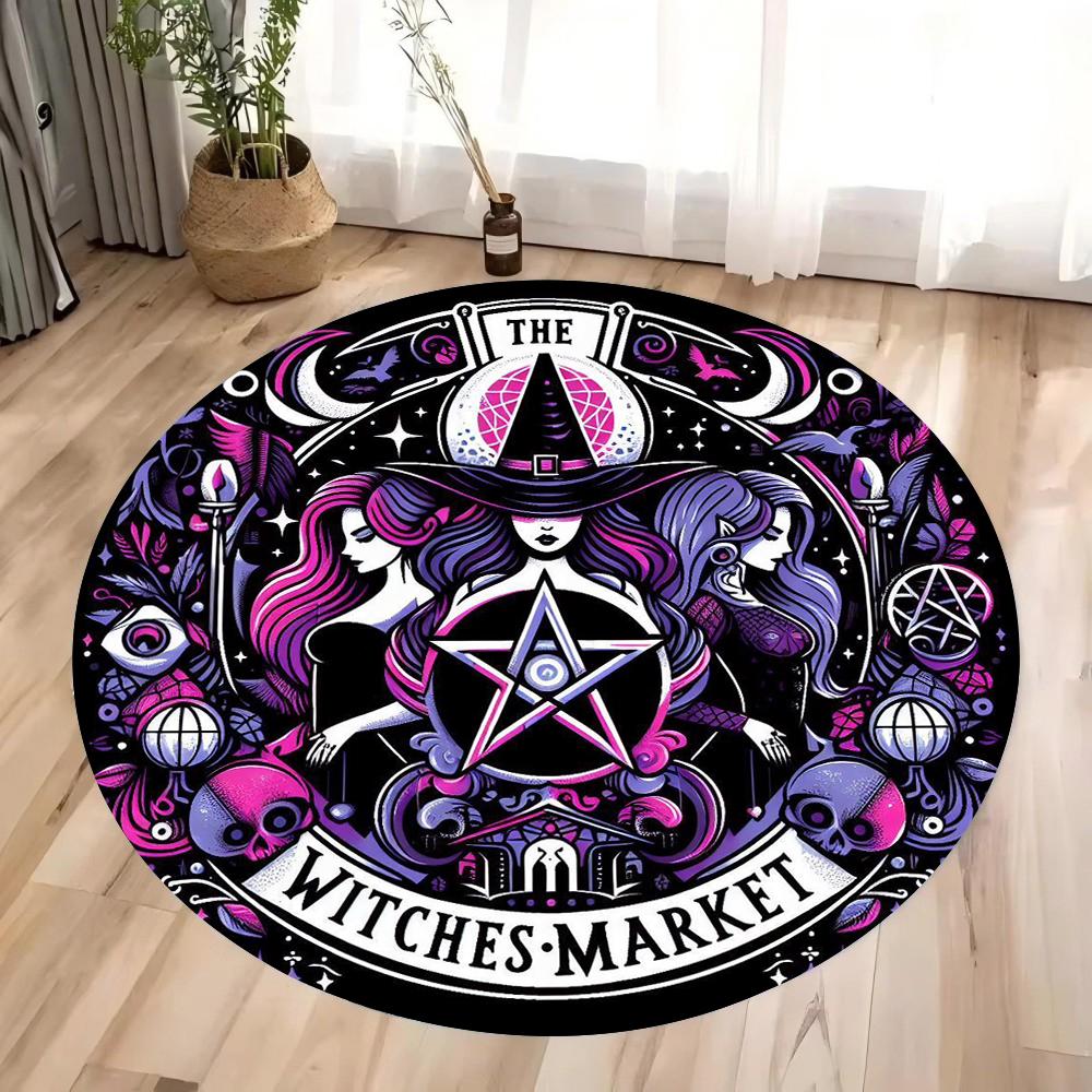 Vibrant Coral Reef Dolphin Underwater Round Area Rug Colorful Marine Pattern Non-Slip Floor Mat for Living Rooms Kids' Play Area