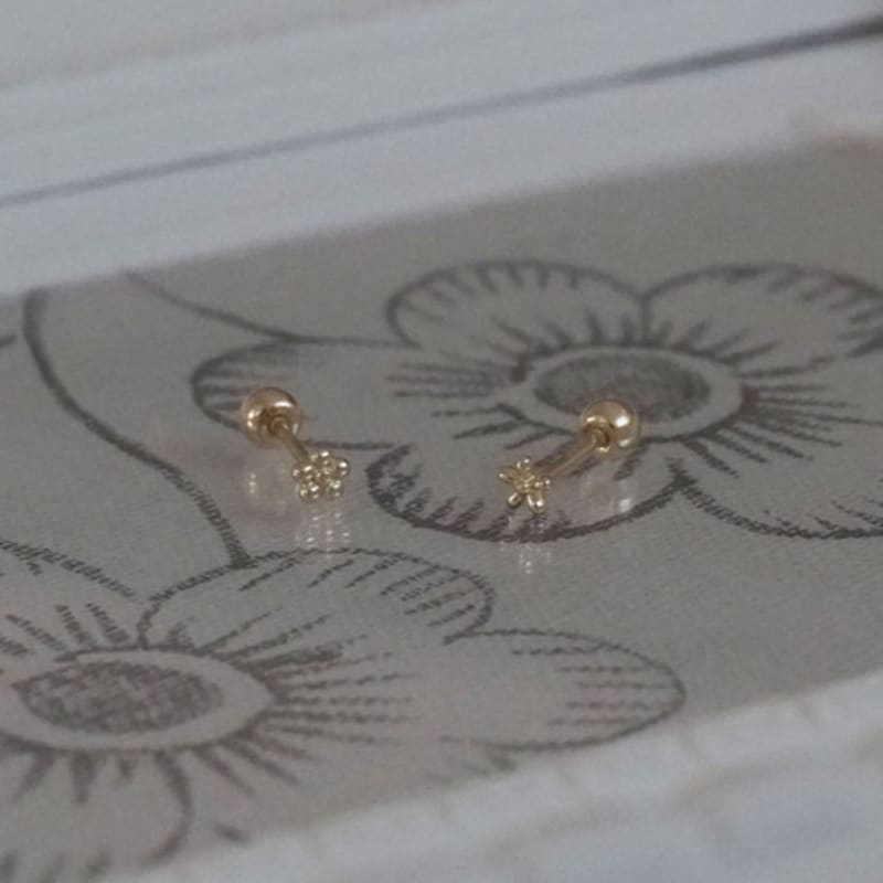 youngglow 14k petit flower piercing (2type)