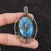 Tree Of Life Neon Apatite Pendant Copper Wire Wrapped Jewelry Gemstone Copper Pendant Handmade Jewelry Anniversary Gift Wire Wrapped Pendant