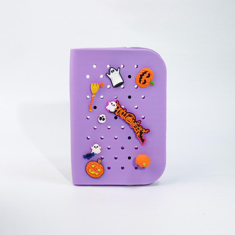 DIY Large Capacity Silicone Pen Storage Case Bag Box Can with Buckles Charms for Student Stationery Organizer School Supplies