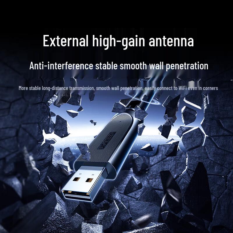 Ugreen Двухдиапазонный USB-адаптер WiFi 6 Bluetooth 5.4 AX900 (Китайская версия)