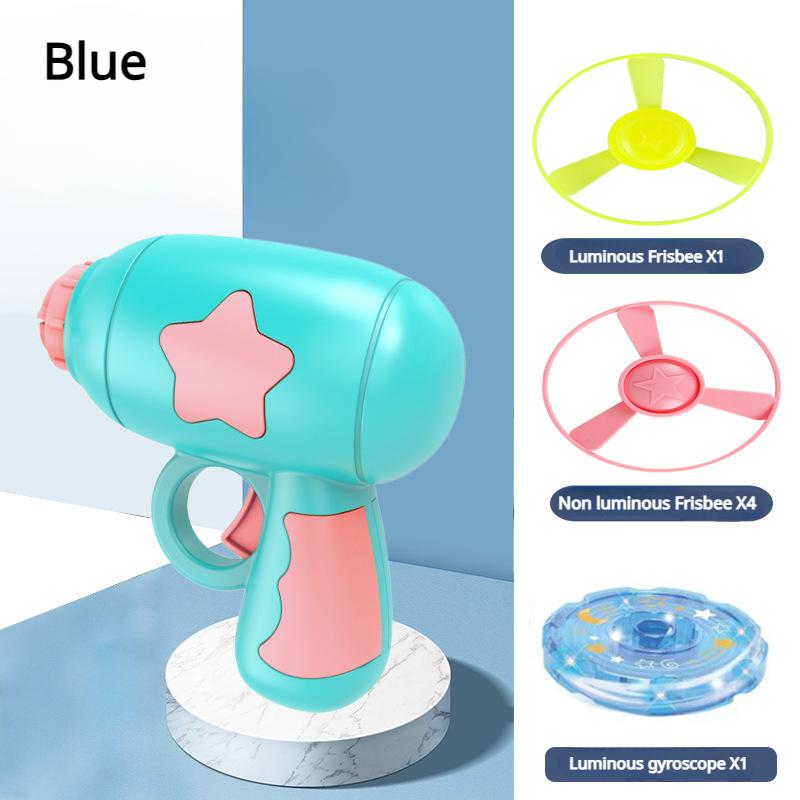 Cat Toy Launch Gun Flying Saucer Rotating Gyro Launcher Cats Chasing Plaything Training Kitten Interactive Toys Pet Supplies