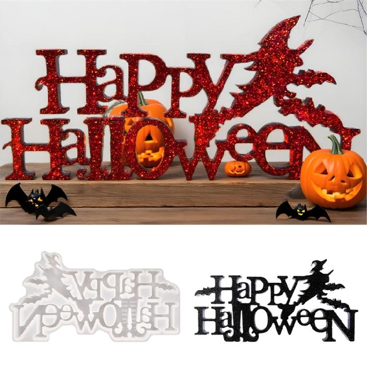 Силиконовые формы с буквами 'Happy Halloween', пищевой силикон, форма для выпечки, для мыла ручной работы, свечей, глины, смолы, украшений