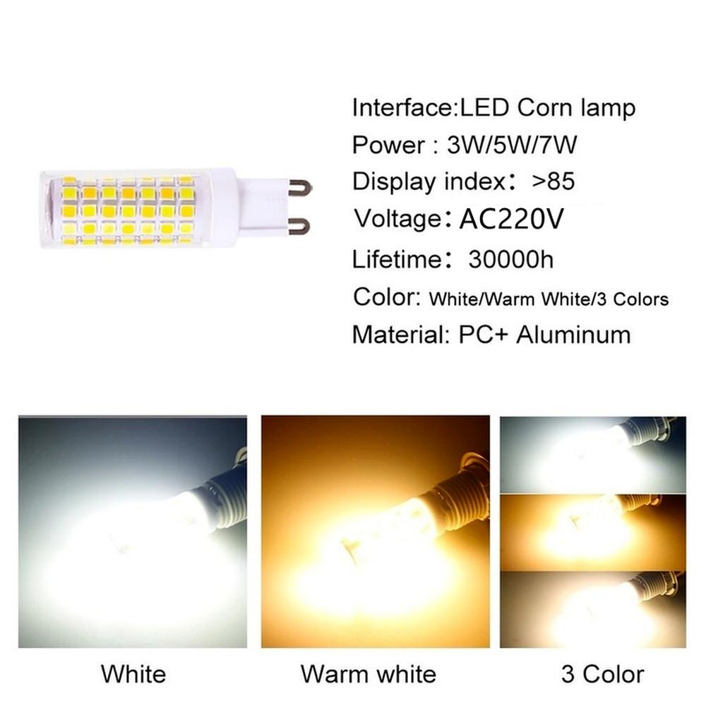 Продажа светодиодной лампы G9, переменного тока 220 В, 3 Вт, 5 Вт, 7 Вт, 2835 SMD чип, керамическая светодиодная лампа, замена галогенной лампы G9 для энергосберегающей люстры