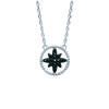 [K3705] - Silver Necklace 'Goddess' Black Silver (rhodium Plated) - 12 Mm