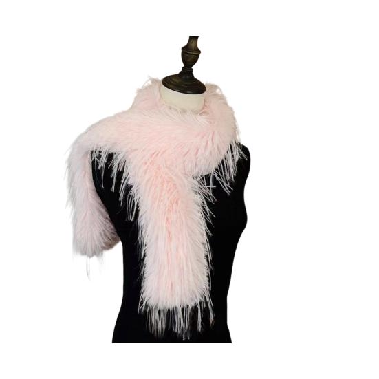 Women Scarf Solid Color Imitation Turkey Feathers Long Scarf Autumn Winter Warm Scarf Daily Party Street Wear