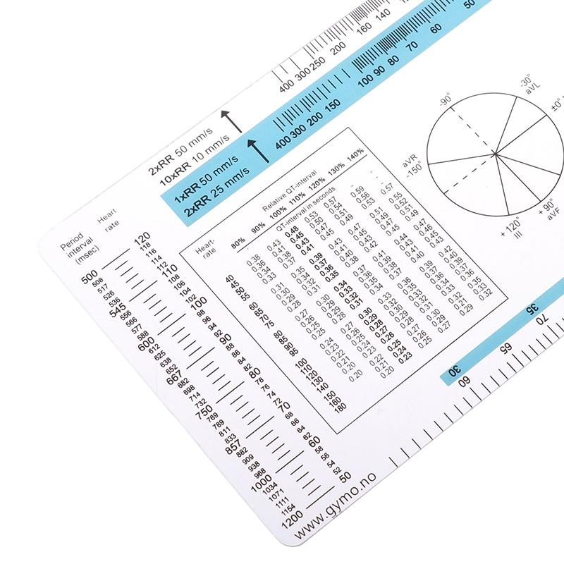 Линейка ЭКГ Карманный справочник для студентов ЭКГ Линейка электрокардиограммы Кардиограмма Прозрачная мягкая линейка сердечного ритма