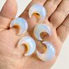 1pc 22x25MM Natural Quartz stone Moon Shape Pendant Charm DIY Necklace Earring Jewelry Decoration