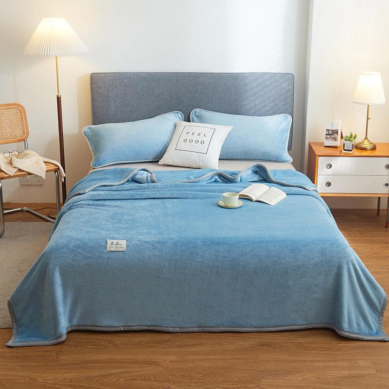 Новые простыни из молочного флиса, однотонные, из весеннего флиса, утолщенной фланели, кораллового флиса, для общежития, одинарное одеяло, одинарный плюшевый плед