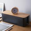 Creative Simple Wire Box Bamboo Wood Cover Cable Management Box Plug Board Storage Box Power Cord Charger Storage