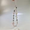 Y2K Cell Phone Lanyard Wrist Strap Sweet Pink Silver Beaded Phone Strap For Girls Handmade Bracelet Phone Charm