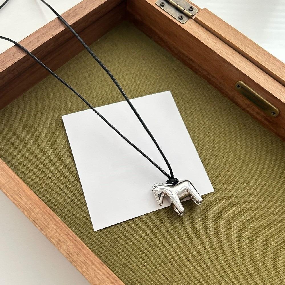 Регулируемое ожерелье с подвеской в виде лошади, длинное ожерелье из кожаного шнура, цепочка для свитера с пони, украшение
