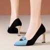 2024 Новая мода, подходящая по цвету, универсальная женская обувь на высоком каблуке с острым носком, верхняя одежда на весну и осень, женская обувь