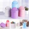 Mini Trash Can Swing Lid Waste Basket Garbage Bin for Office Car