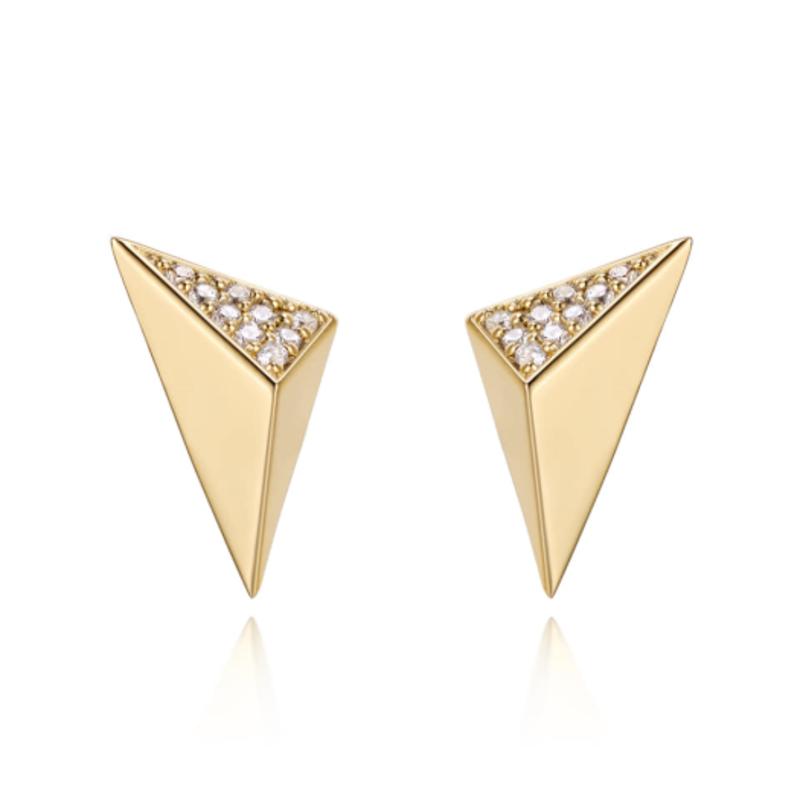 Серьги-гвоздики 14 карат Edge от ELLE Jewelry (Золотая булавка) ELGPEE088