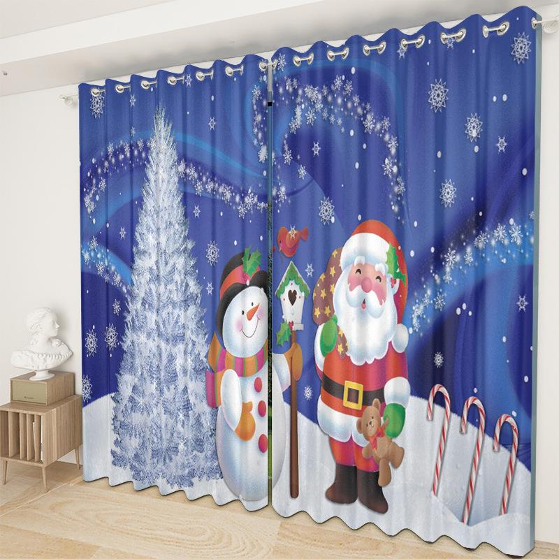 Рождественские шторы для спальни, гостиной, балкона, затемняющие шторы для офиса, отеля, теплоизолирующие шторы
