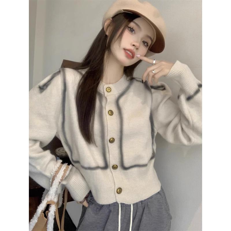 Весенне-осенняя женская вязаная куртка, маленький ароматный стиль, мягкий трикотаж с длинными рукавами, короткий свитер, пальто, куртка, топ
