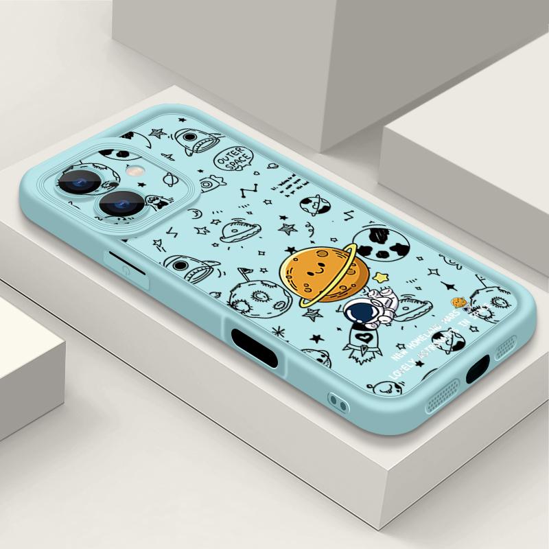 Чехол для телефона для iPhone 16 Pro Max 16e 15 14 13 12 11 XR XS 8 7 с рисунком астронавта, противоударный, мягкий силиконовый чехол из ТПУ, Fundas