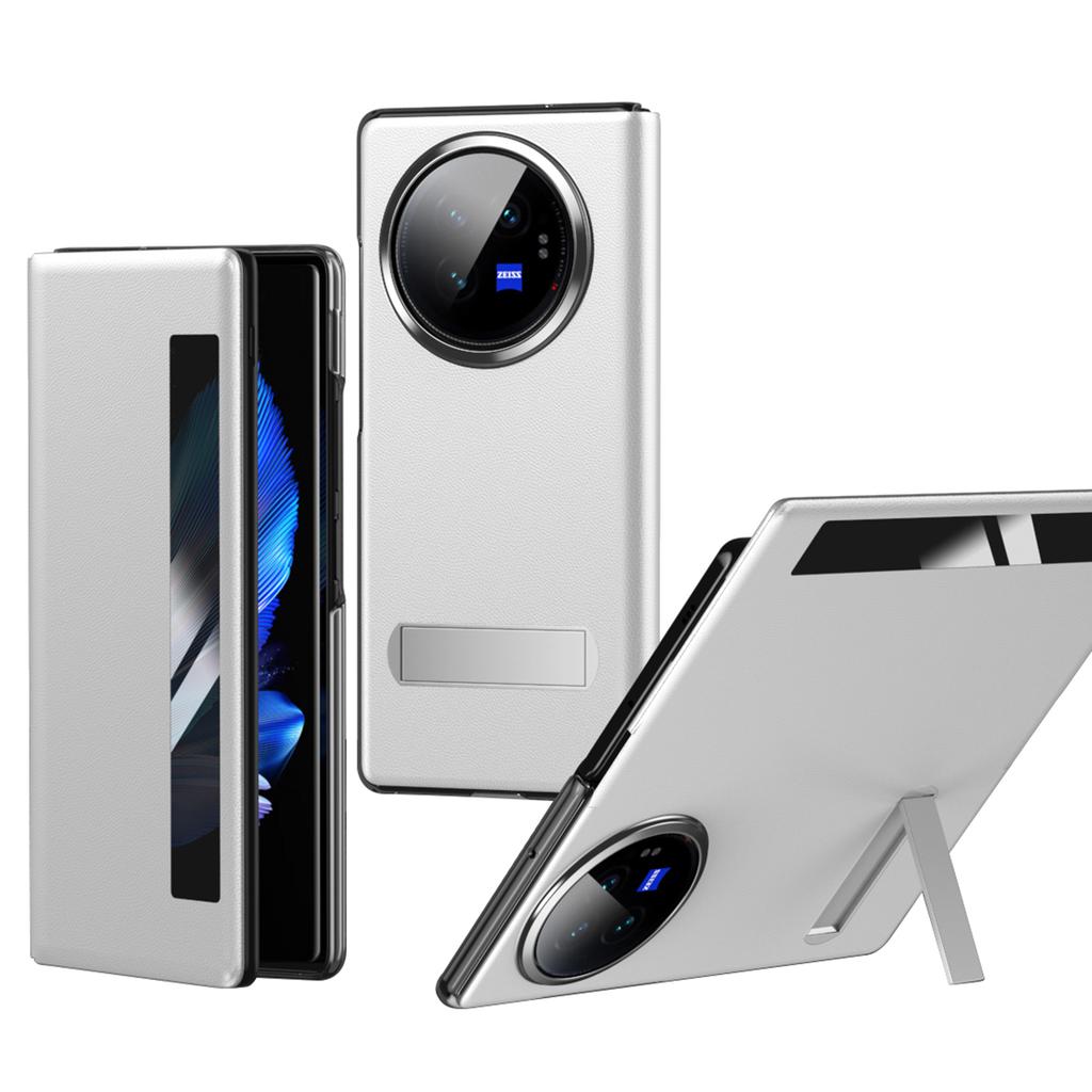 Магнитный чехол для телефона vivo X Fold3 с окошком для просмотра, чехол из ПУ кожи+ПК со скрытой подставкой