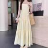Women's Gentle Wind Sen Tie Super Halter Dress Summer Temperament Waist Show Slim Dress