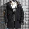 Men's Loose Zipper Jacket Winter Parka Warm Jacket Long Hooded Jacket Lined with Fluffy Plus Size Jacket