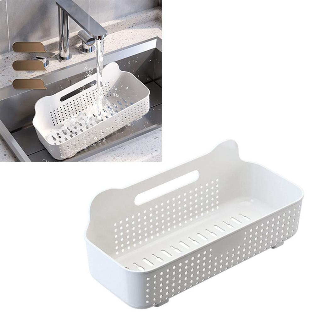 Wall Storage Basket Space Saving Rectangular Plastic Wall Mounted Basket Organizer for Bathroom