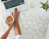 Anti-Slip Protective Desk Mat with Pastel Dots Graphic 90x45 cm