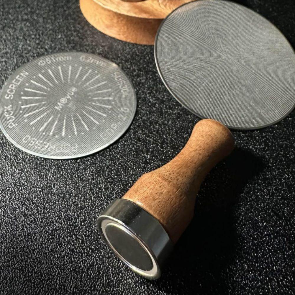 Reusable Coffee Filter Mesh Magnetic Extractor Wood Handle Coffee Filter Mesh Storage Nail Barista