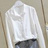 Cotton Linen Shirt Women's Spring Outfit Loose Korean Version Long Sleeved Harajuku Shirt Top Design Niche Sense
