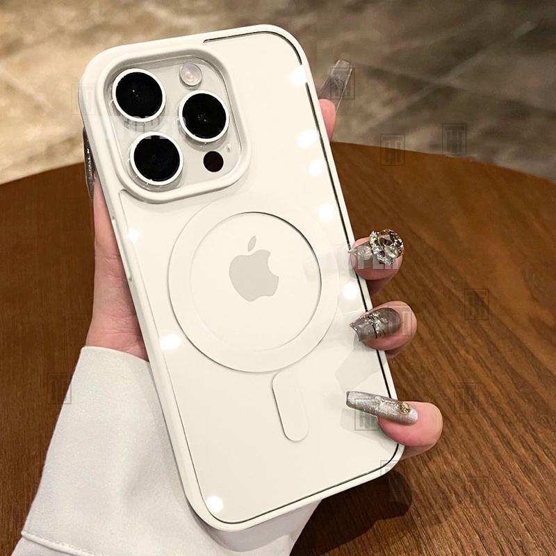 Усовершенствованный акриловый чехол для телефона, не желтеющий, для iPhone 16 15 14 13 12 11 Pro Max 16 Plus, прозрачная магнитная защитная крышка Magsafe