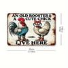 Деревенский шарм Металлическая табличка «Деревенский петух» Расписанное вручную фермерское настенное искусство для декора кухни, амбара