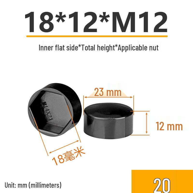 Hex Nut Protective Dust Cap for Flat Head Screws