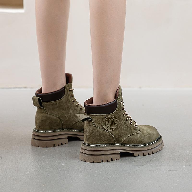 Ботинки женские из натуральной кожи на толстой подошве Мотоциклетная рабочая одежда для отдыха на природе Женские ботильоны Обувь для женщин Zapatos