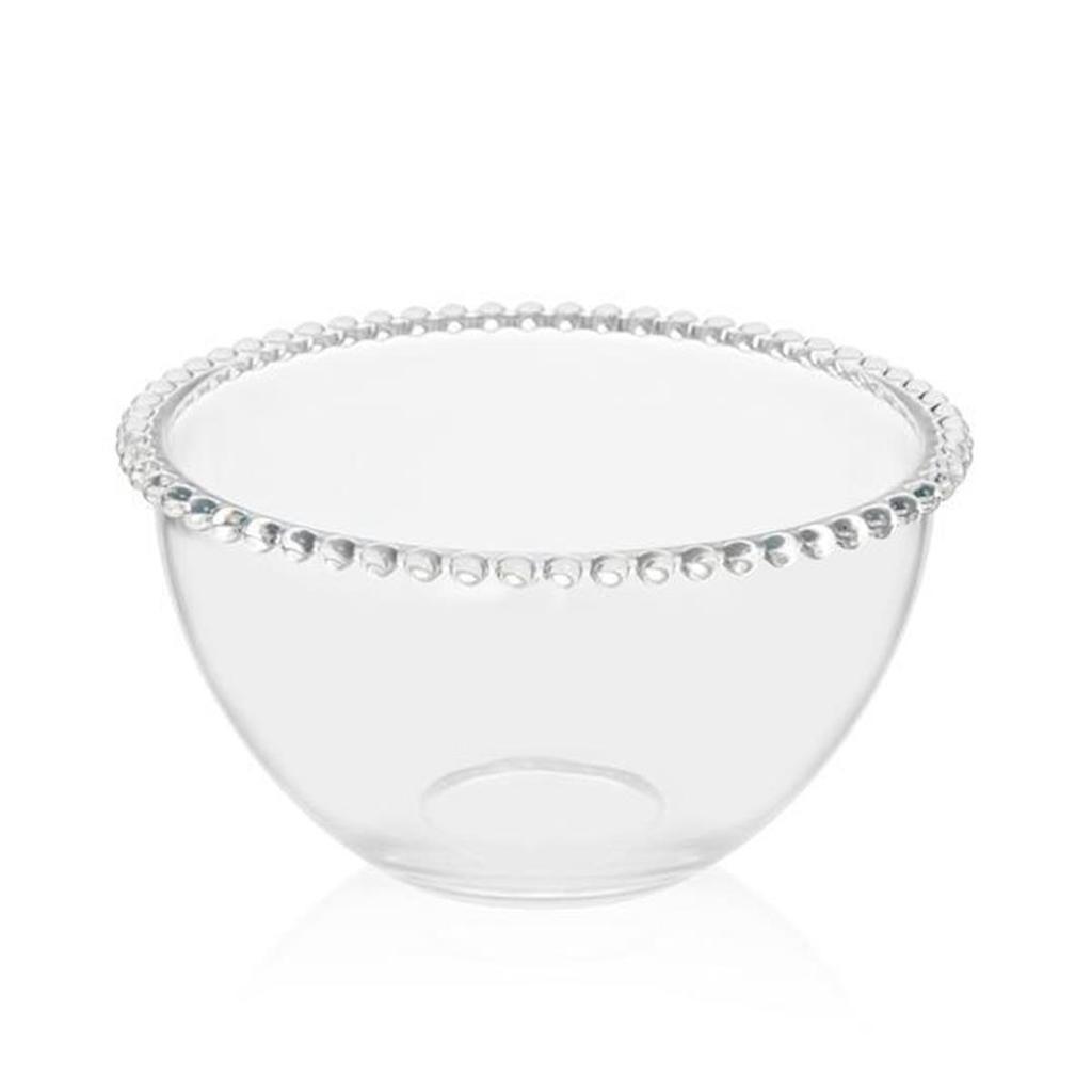 Arow Большая стеклянная сервировочная миска с бусинами, 20x20x14 см