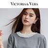 Summer "miumiu style" sweet and versatile lace pearl bubble sleeves, sun collar short sleeved knitted sweater